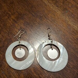 Tropical White Mother Of Pearl Shell Earrings